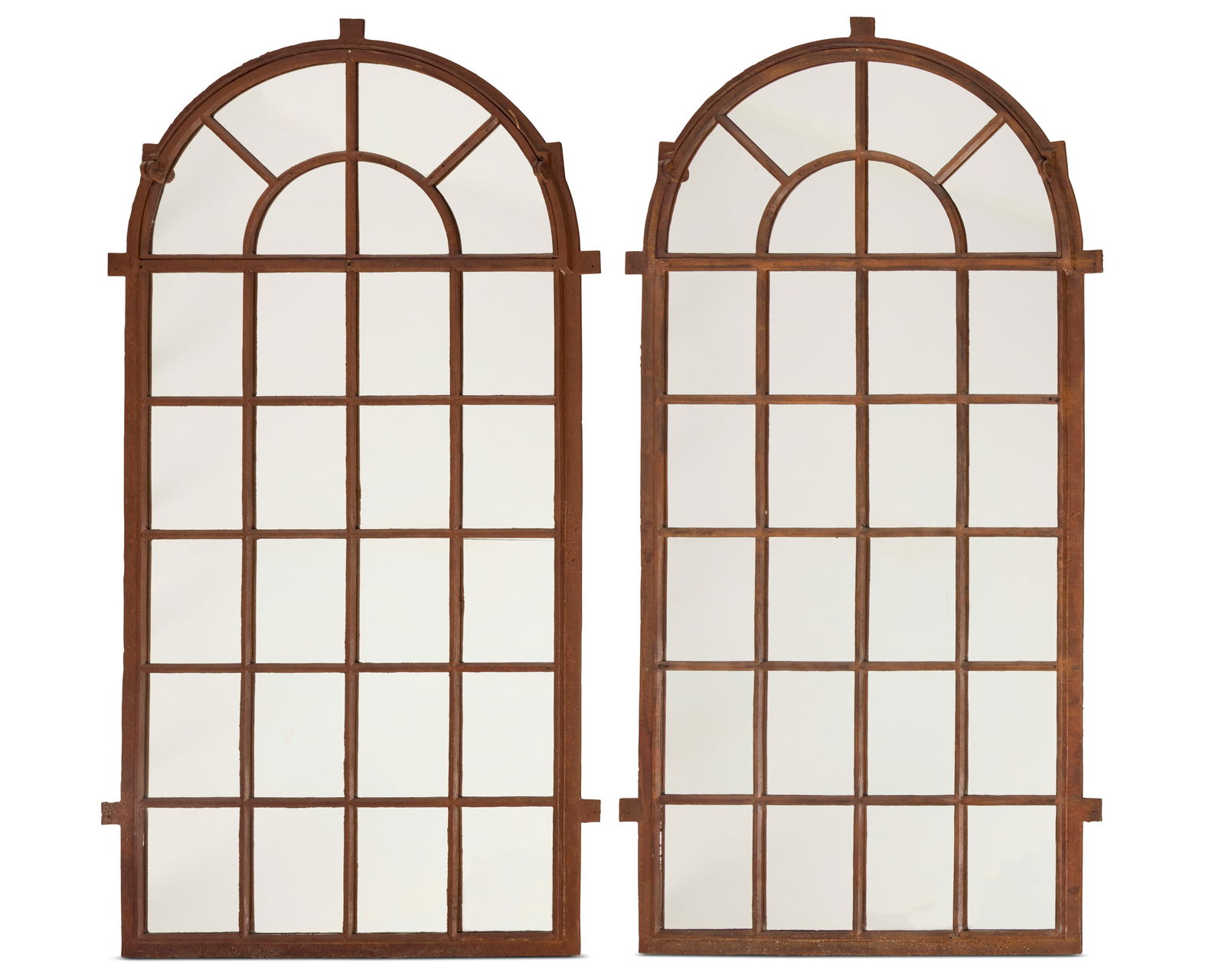 A PAIR OF WROUGHT METAL FRAMED