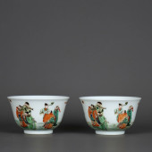 A PAIR OF WUCAI 'EIGHT IMMORTA