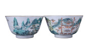 A PAIR OF WUCAI 'LANDSCAPE' BO