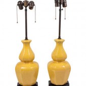 A Pair of Yellow Glazed Potter