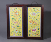 A PAIR OF YELLOW-GROUND YANGCA