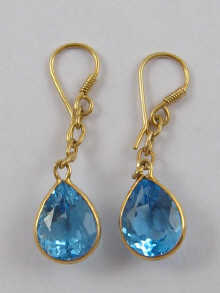 A pair of yellow metal (tests 14 ct