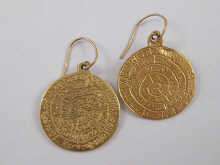 A pair of yellow metal (tests 18 ct
