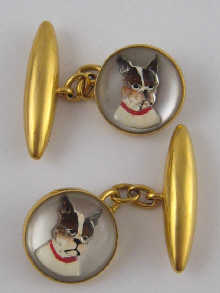 A pair of yellow metal (tests 18