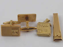 A pair of yellow metal (tests 14 ct