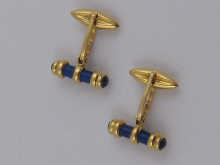 A pair of yellow metal (tests 18 ct