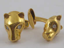 A pair of yellow metal (tests 18 ct