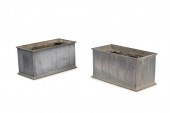 A PAIR OF ZINC OUTDOOR GARDEN