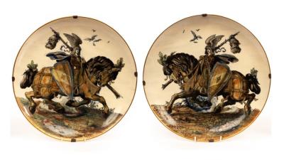 A pair of Zsolnay Pecs porcelain