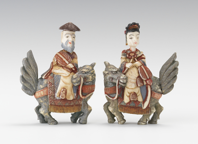 A Pair Snuff Bottles of Ivory