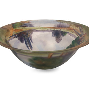 A Pairpoint Glass Reverse Painted