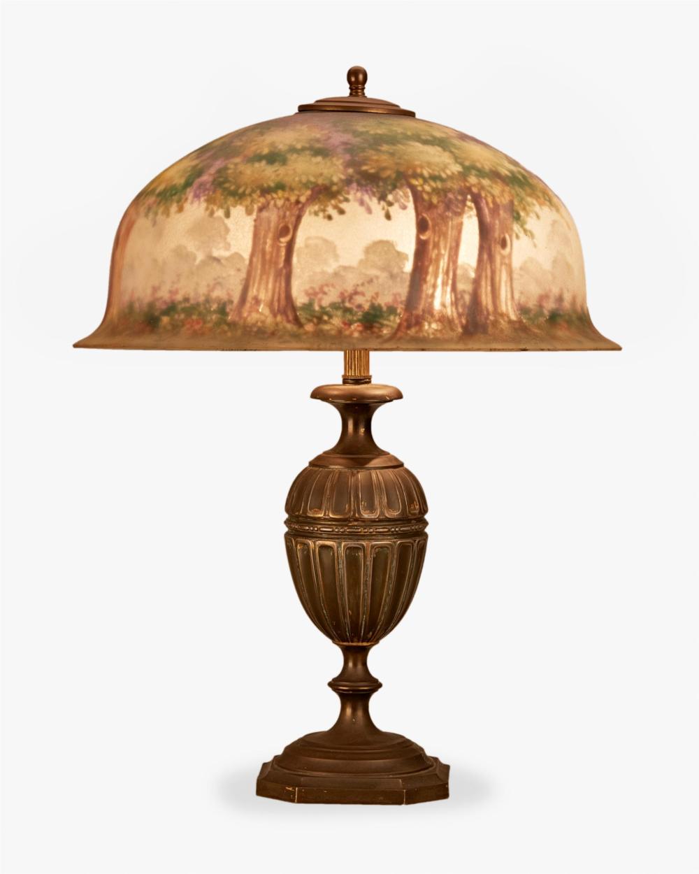 A PAIRPOINT REVERSE-PAINTED GLASS