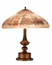 A PAIRPOINT REVERSE-PAINTED GL
