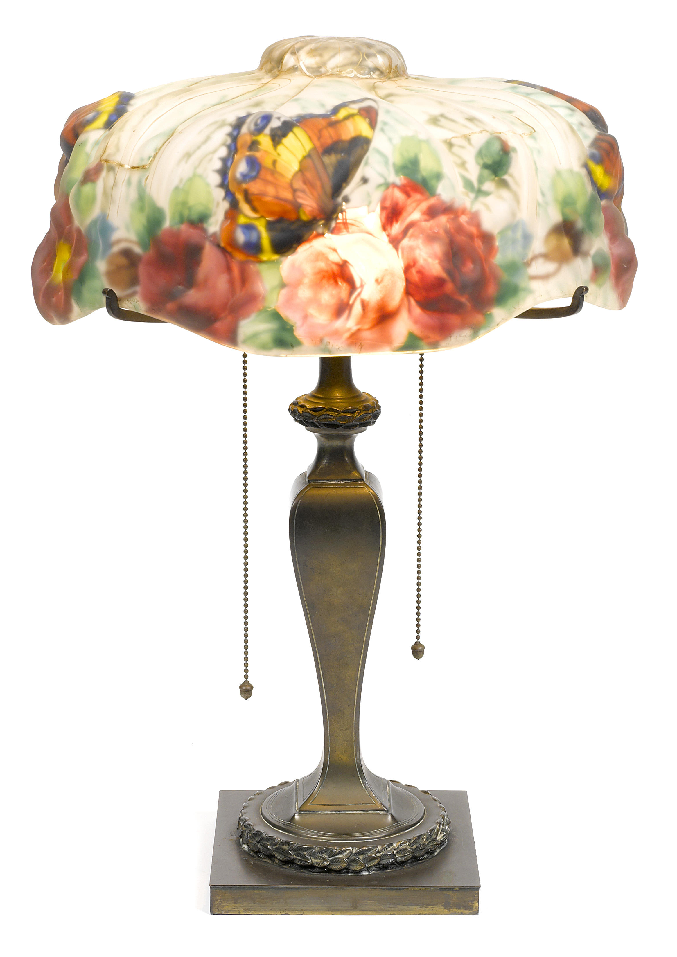 A Pairpoint reverse painted puffy