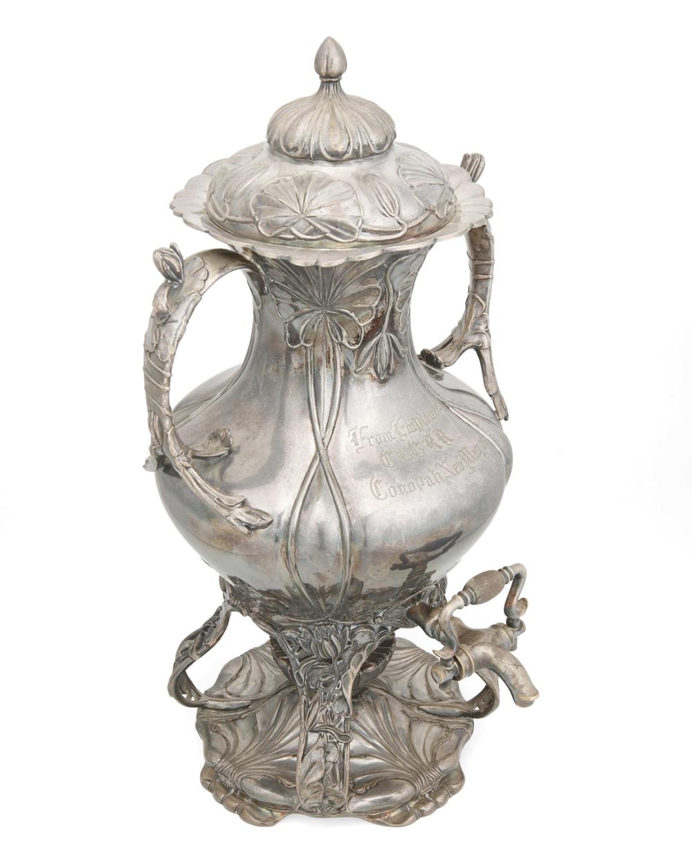 A PAIRPOINT SILVER-PLATED HOT WATER