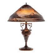 A PAIRPOINT TABLE LAMP/ REVERS