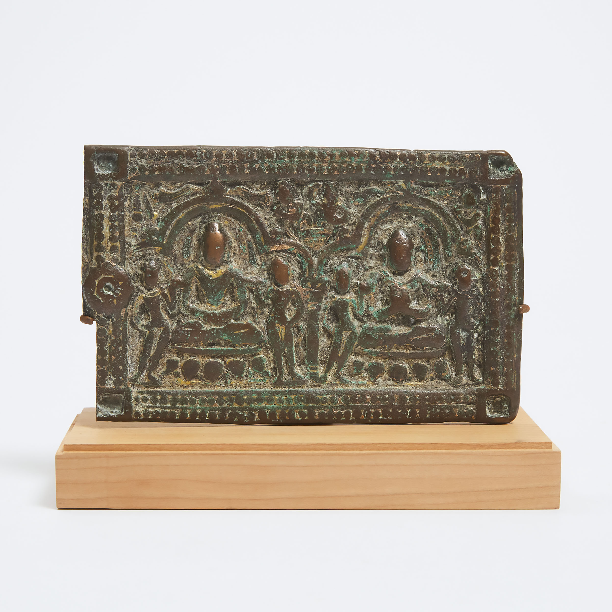 A Pala Bronze Plaque Inlaid with