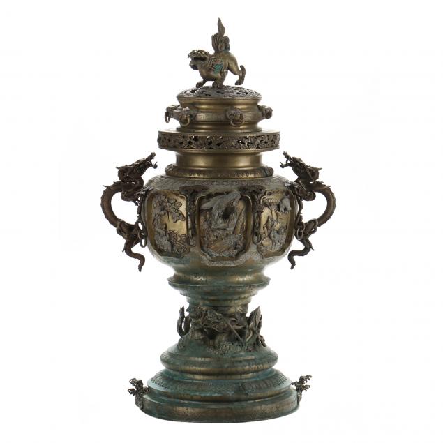 A PALACE FLOOR SIZED JAPANESE BRASS
