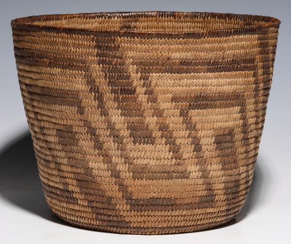 A PAPAGO BASKET WITH INTERLOCKING