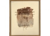 A paper and fiber mixed media
