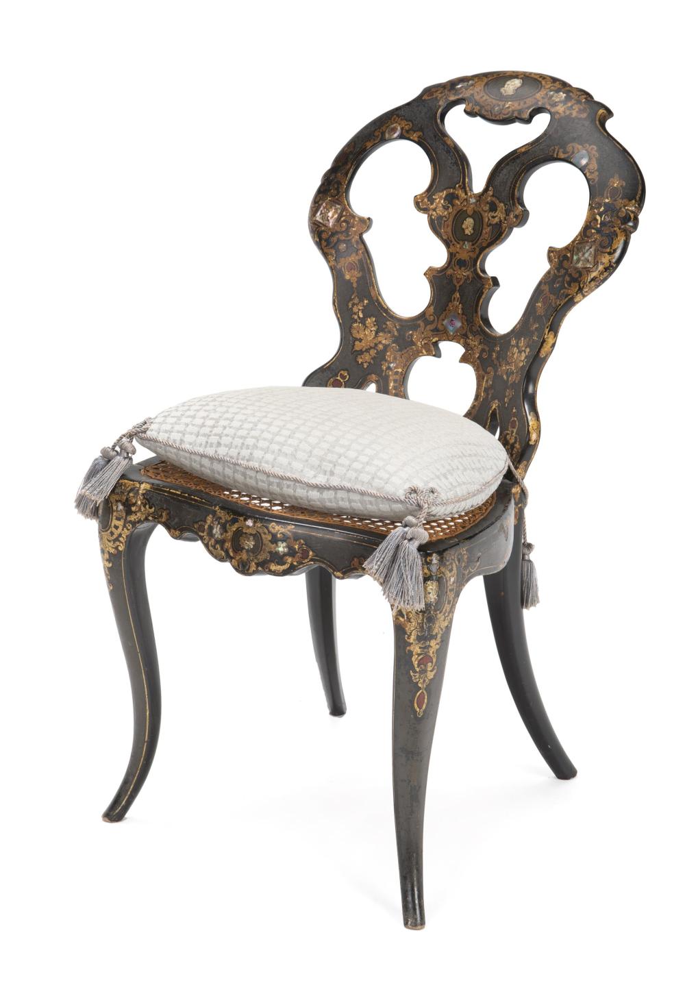 A PAPIER-MâCHé SIDE CHAIRA