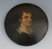 A Papier Mache Snuff Box of Lo
