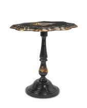 A PAPIER-MâCHé TILT-TOP TABLEA