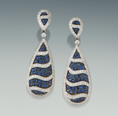 A Par of Elegant Sapphire and