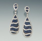 A Par of Elegant Sapphire and