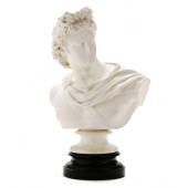 A PARIANWARE BUST OF  APOLLO ,