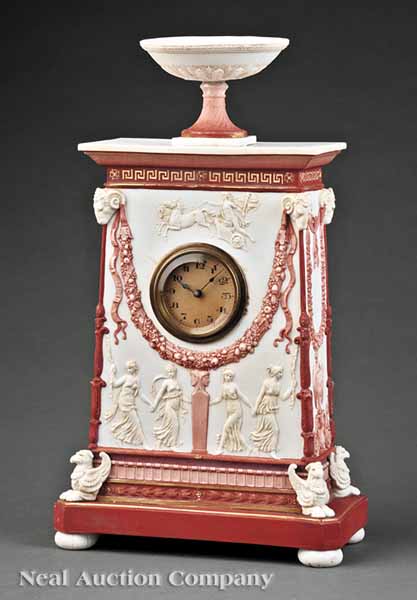 A Paris Biscuit Porcelain Clock