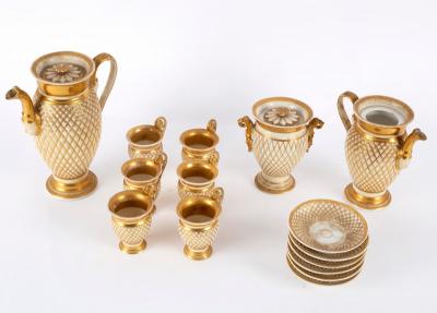 A Paris porcelain white and gilt
