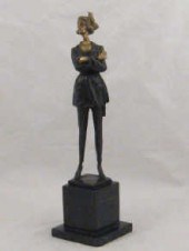A part gilded bronze of a lady