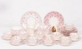 A part pink lustre tea set, co