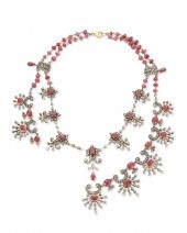A PARTIAL INDIAN RUBY AND DIAM