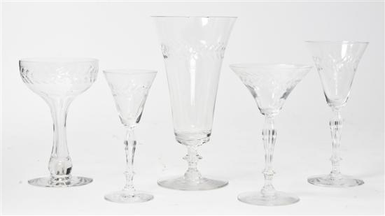 A Partial Set of Wheel Cut Stemware