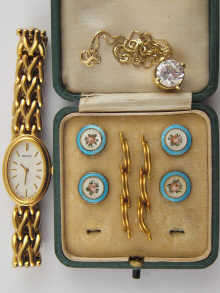 A paste set 9 carat gold pendant on