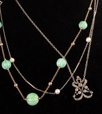 A paste set openwork pendant on a