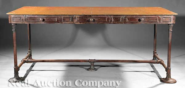 A Patinated Brass and Iron