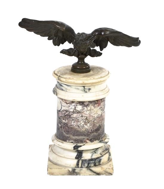 A Patinated Bronze and Marble