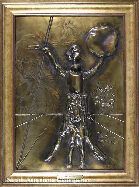 A Patinated Bronze Bas Relief