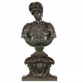 A PATINATED BRONZE BUST OF LOR