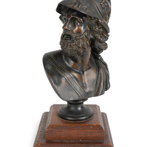 A Patinated Bronze Bust of