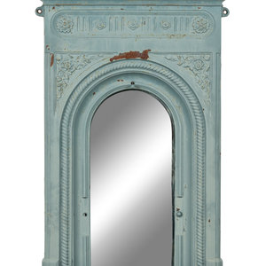 A Patinated Cast Iron Mirror