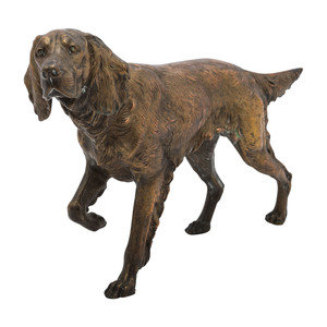 A Patinated Cast Metal Irish Setter