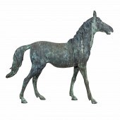 A PATINATED METAL SCULPTURE DE