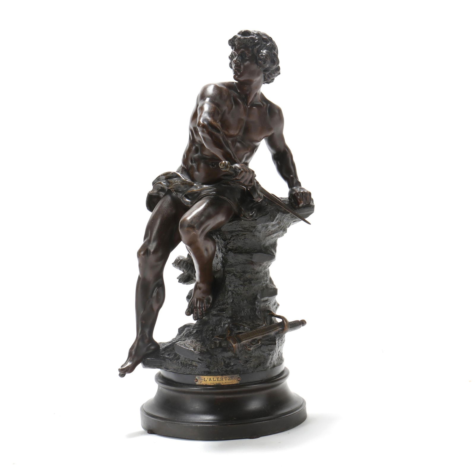 A PATINATED MODEL OF  L'ALERTE 