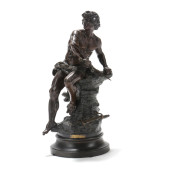 A PATINATED MODEL OF  L'ALERTE