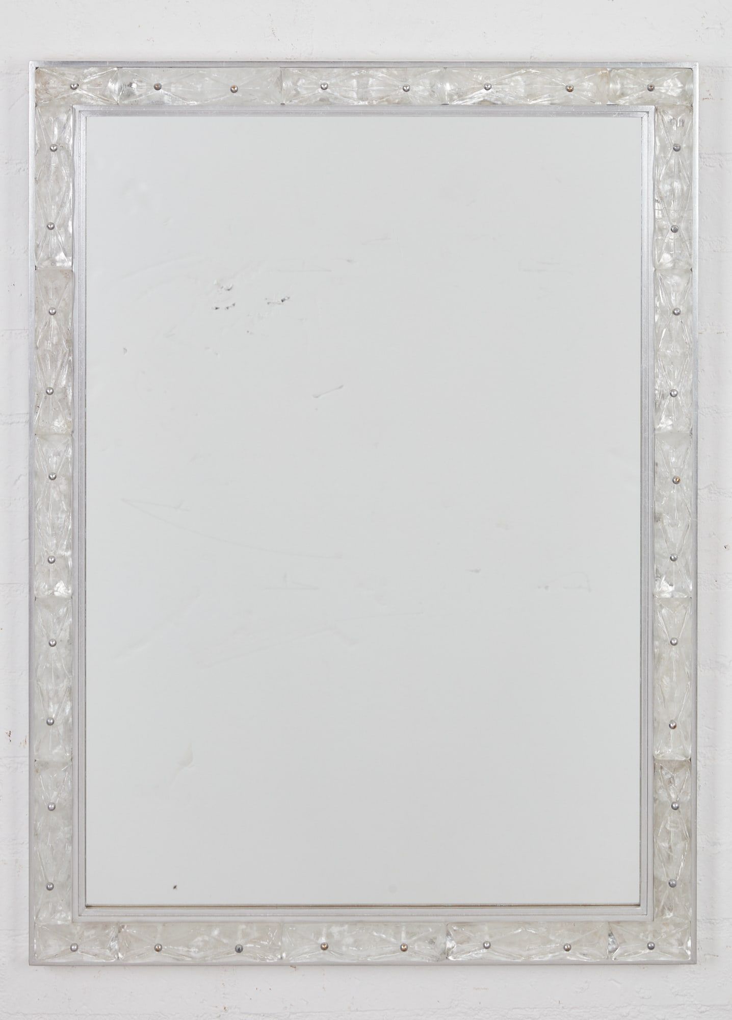 A PAUL MARRA SILVERED TILE FRAMED