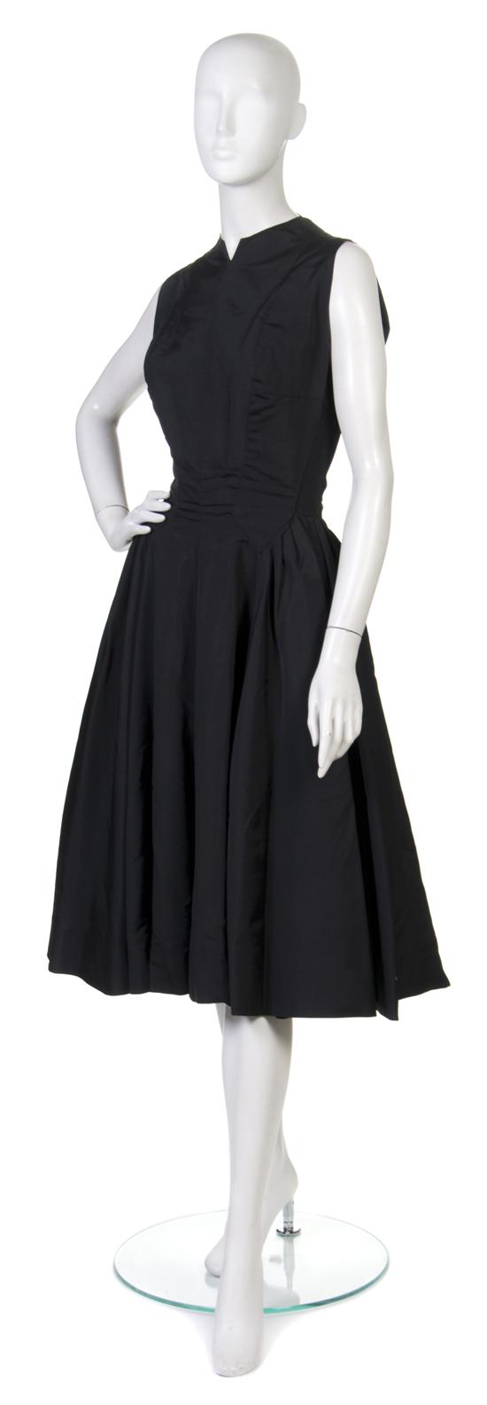 A Pauline Trigere Black Silk Faille